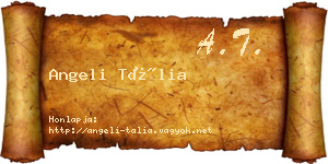Angeli Tália névjegykártya